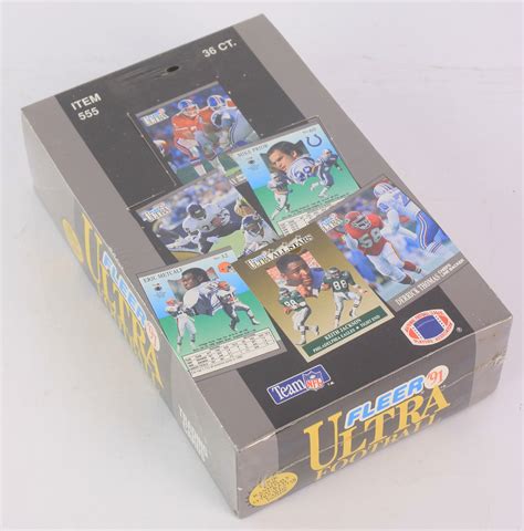 Fleer ultra football 1991 - Trivia. Contain 14 cards per pack, 36 packs per foil box, and 20 boxes per foil case. These were the first cards to feature four photographs on one card. In addition to the 14 cards, packs also contain one team logo sticker. Production run was advertised as being limited to no more than 15% of regular 1991 Fleer cards.